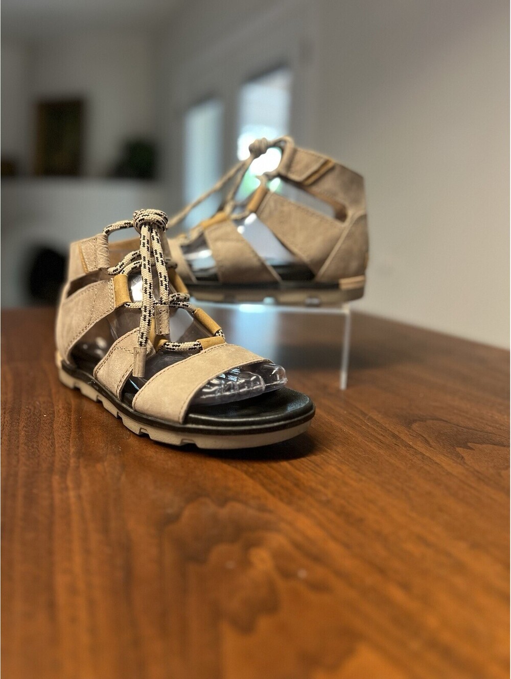 Sorel Torpeda Lace II Sandals Womens Sz 8 Sahara Tan Leather